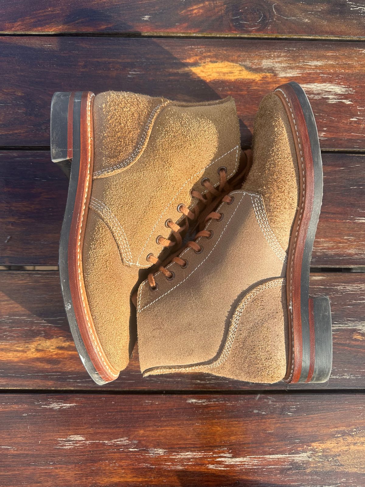 Photo by mynameisntkt on October 5, 2025 of the John Lofgren M-43 Service Shoes in Horween Natural Chromexcel Roughout.