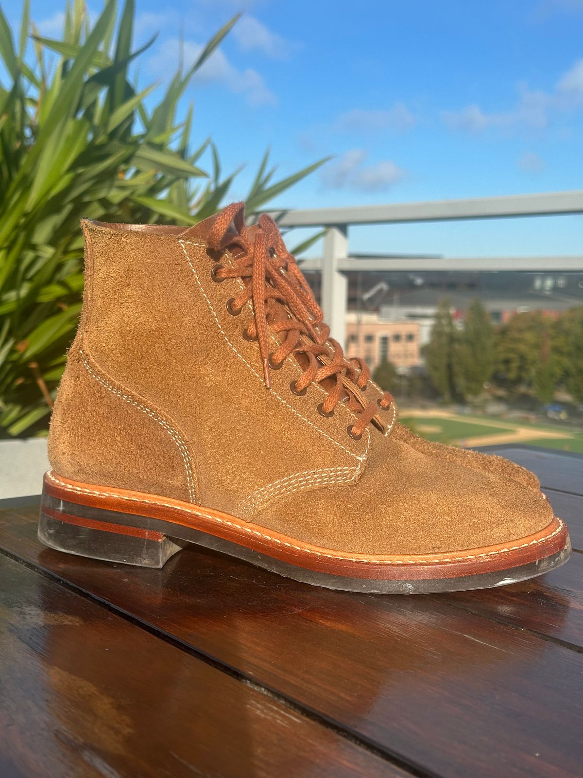 Photo by mynameisntkt on October 5, 2025 of the John Lofgren M-43 Service Shoes in Horween Natural Chromexcel Roughout.