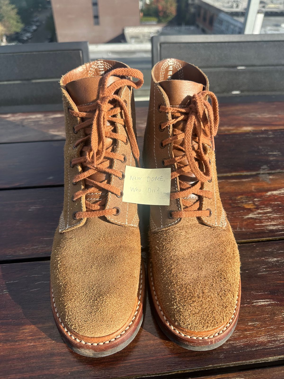Photo by mynameisntkt on October 5, 2025 of the John Lofgren M-43 Service Shoes in Horween Natural Chromexcel Roughout.