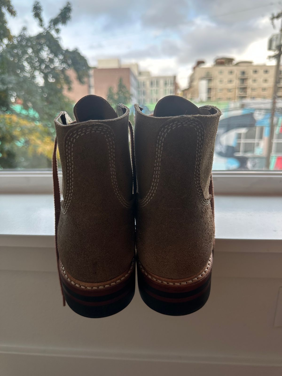 Photo by mynameisntkt on November 3, 2024 of the John Lofgren M-43 Service Shoes in Horween Natural Chromexcel Roughout.