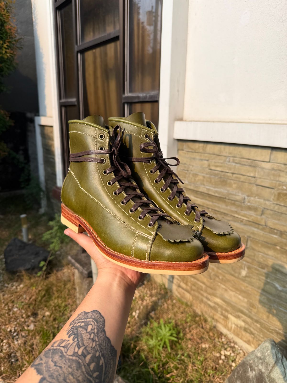 Photo by panchotolentino on March 19, 2026 of the Willie's Handmade Boots LTT V2 in Badalassi Carlo Oliva Minerva.