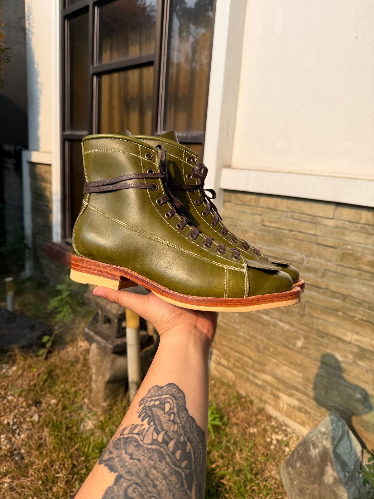 Photo by panchotolentino on March 19, 2026 of the Willie's Handmade Boots LTT V2 in Badalassi Carlo Oliva Minerva.