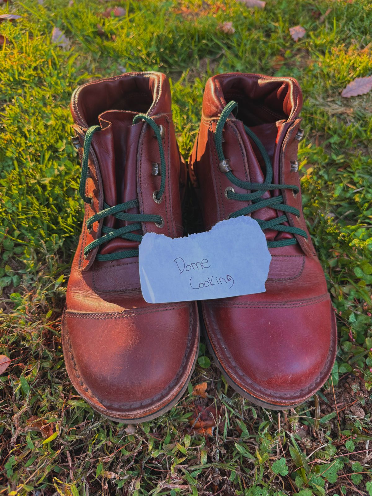 Photo by zcurtis90 on November 5, 2025 of the Jim Green African Ranger Barefoot Boot in Jim Green / Walnut Veg Retan.