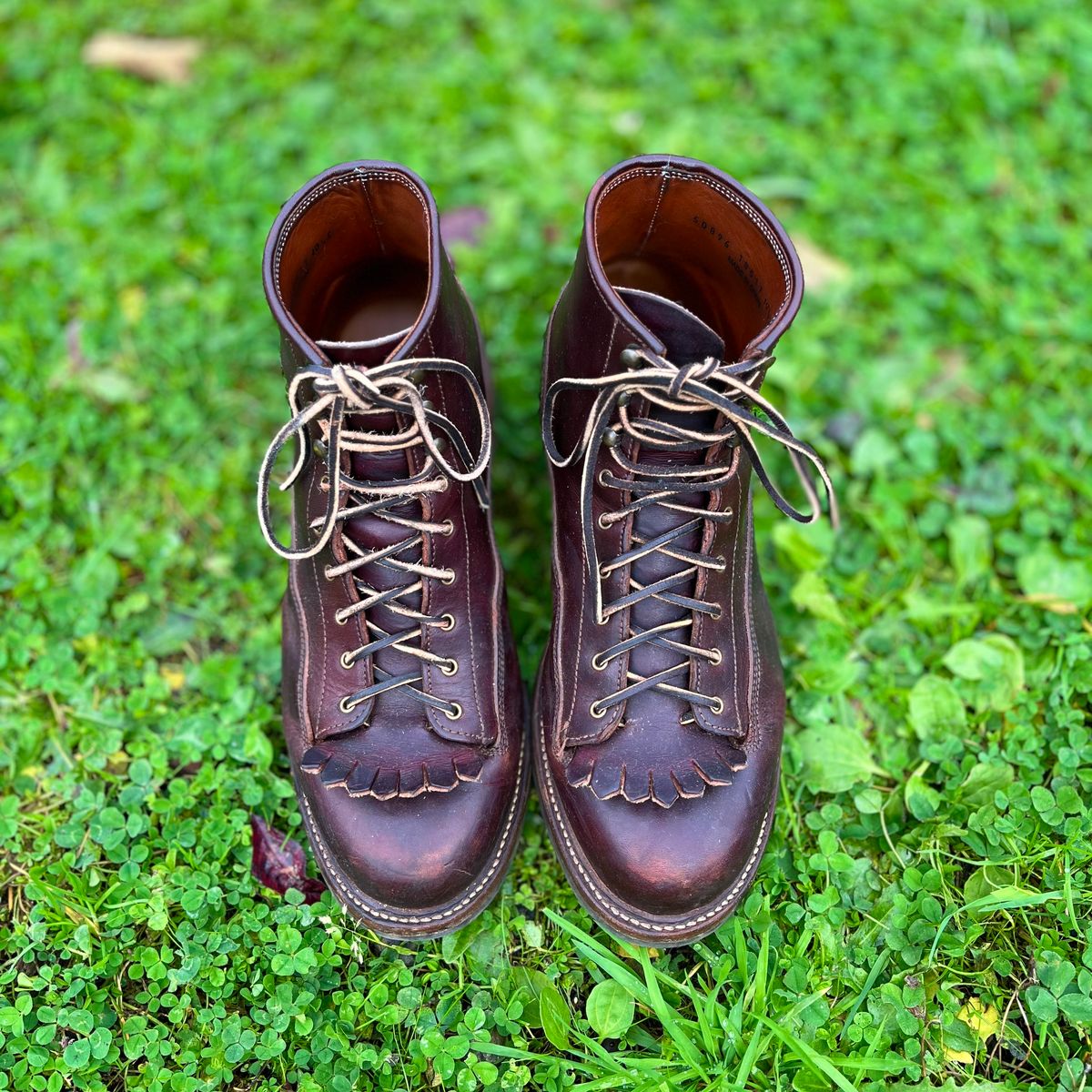 Photo by reedscruggs on November 3, 2024 of the Caswell Boot Company Carver in Wickett & Craig Chestnut Oiled Latigo.