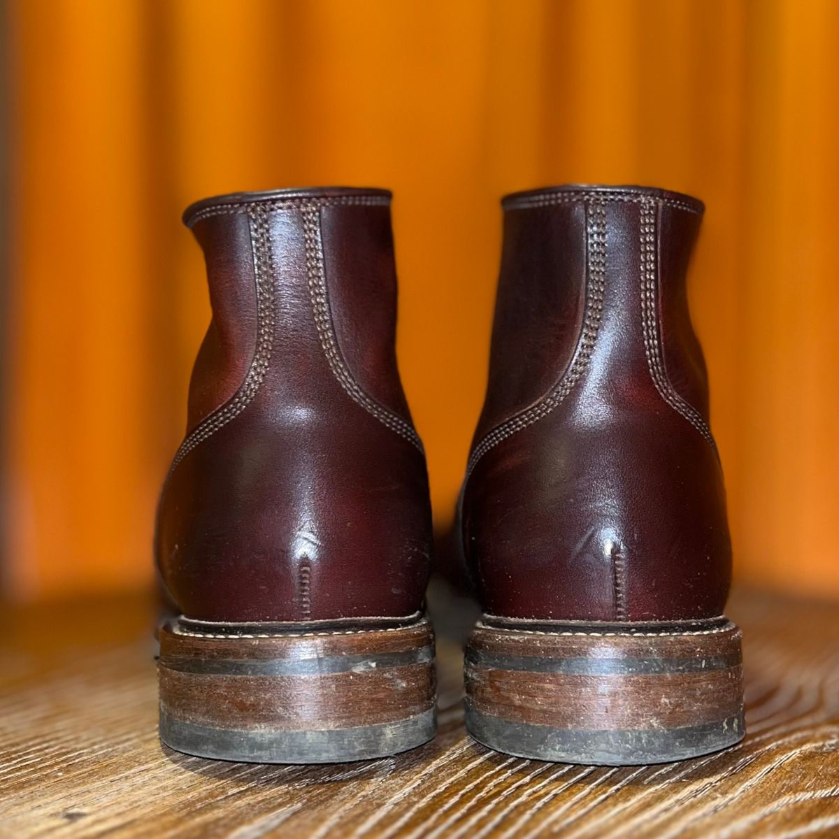 Photo by reedscruggs on January 5, 2025 of the Caswell Boot Company Carver in Wickett & Craig Chestnut Oiled Latigo.