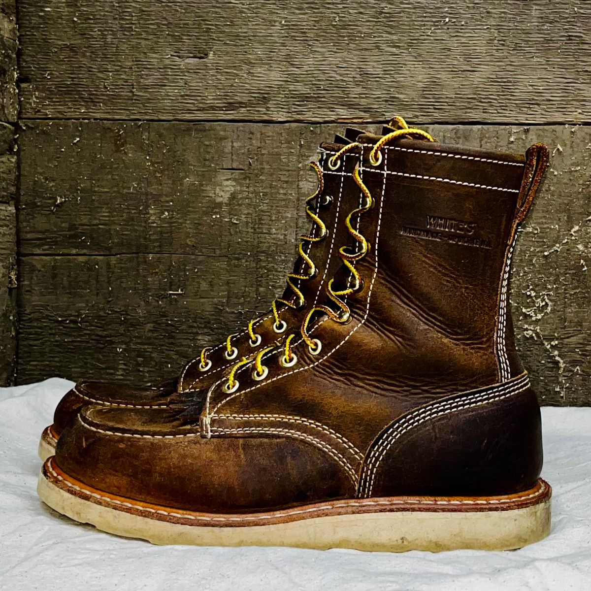 Photo by boot_loon on December 5, 2025 of the White's Perry 8" in Brown Distress.