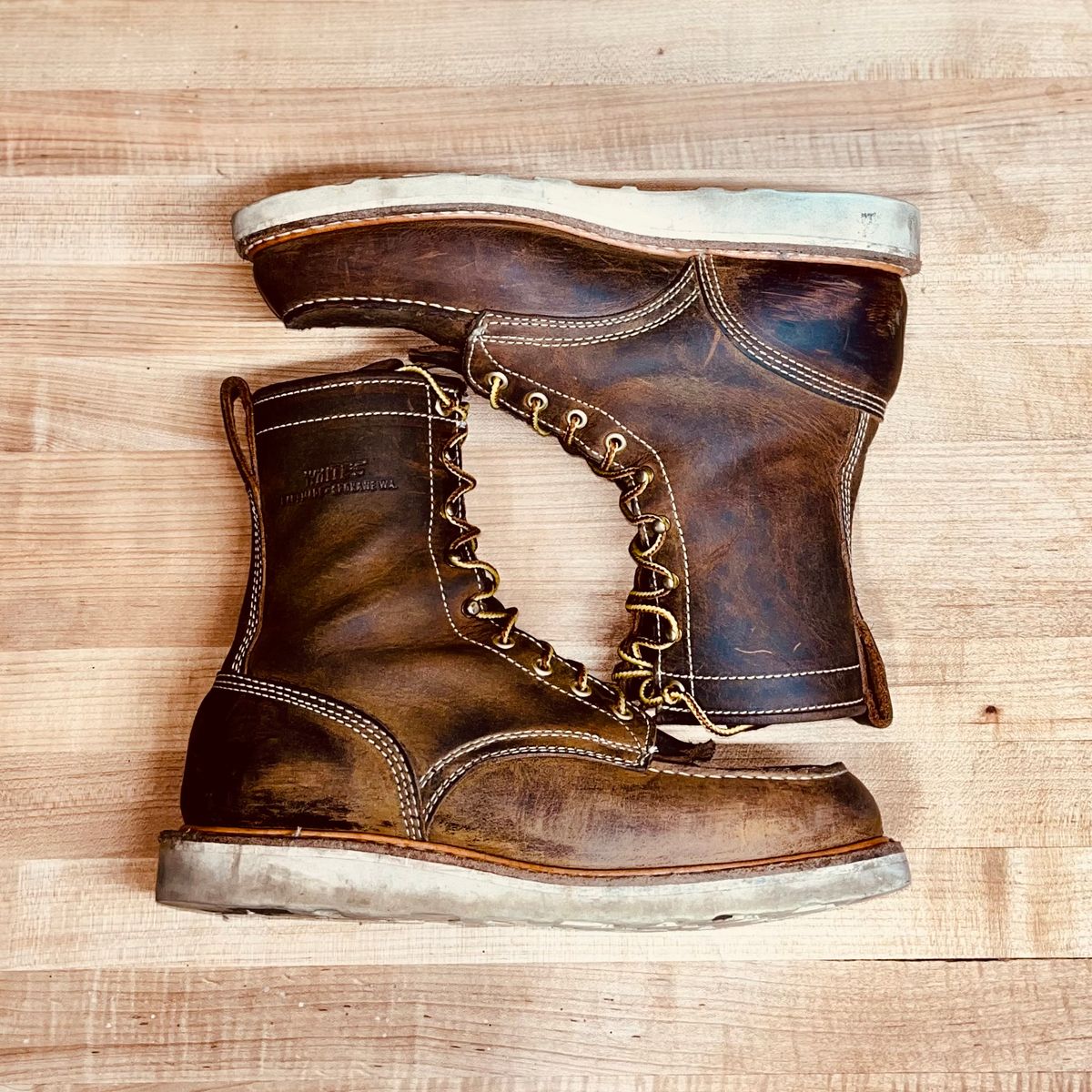 Photo by boot_loon on January 6, 2026 of the White's Perry 8" in Brown Distress.