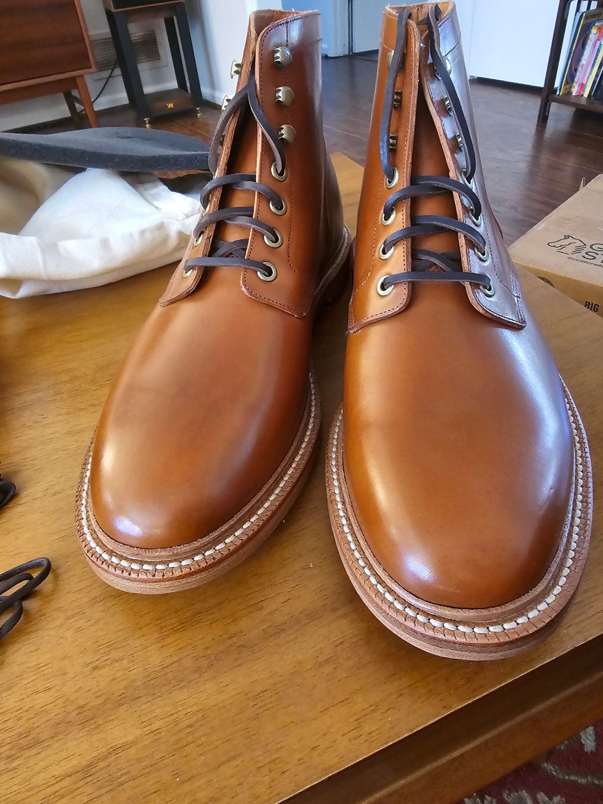 Photo by redclayGT on January 17, 2025 of the Grant Stone Diesel Boot in Badalassi Carlo Saddle Tan Minerva.