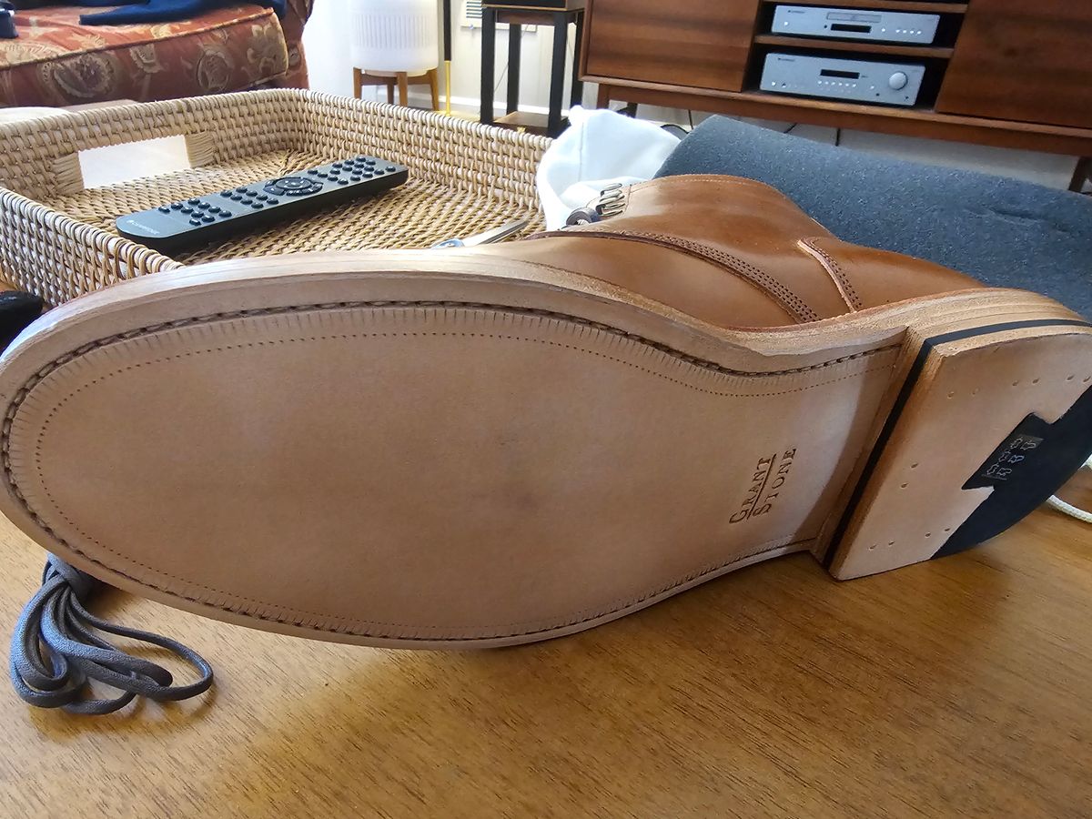 Photo by redclayGT on January 17, 2025 of the Grant Stone Diesel Boot in Badalassi Carlo Saddle Tan Minerva.