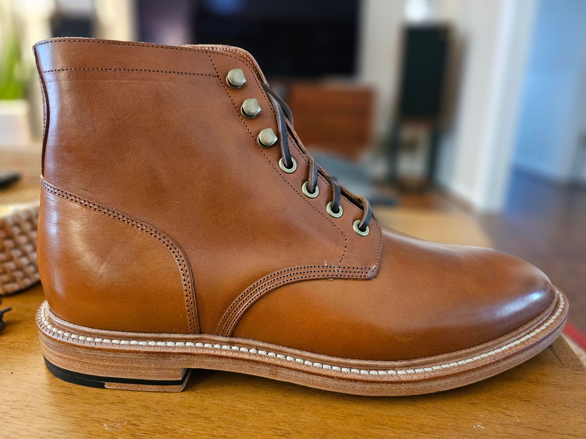 Photo by redclayGT on January 17, 2025 of the Grant Stone Diesel Boot in Badalassi Carlo Saddle Tan Minerva.