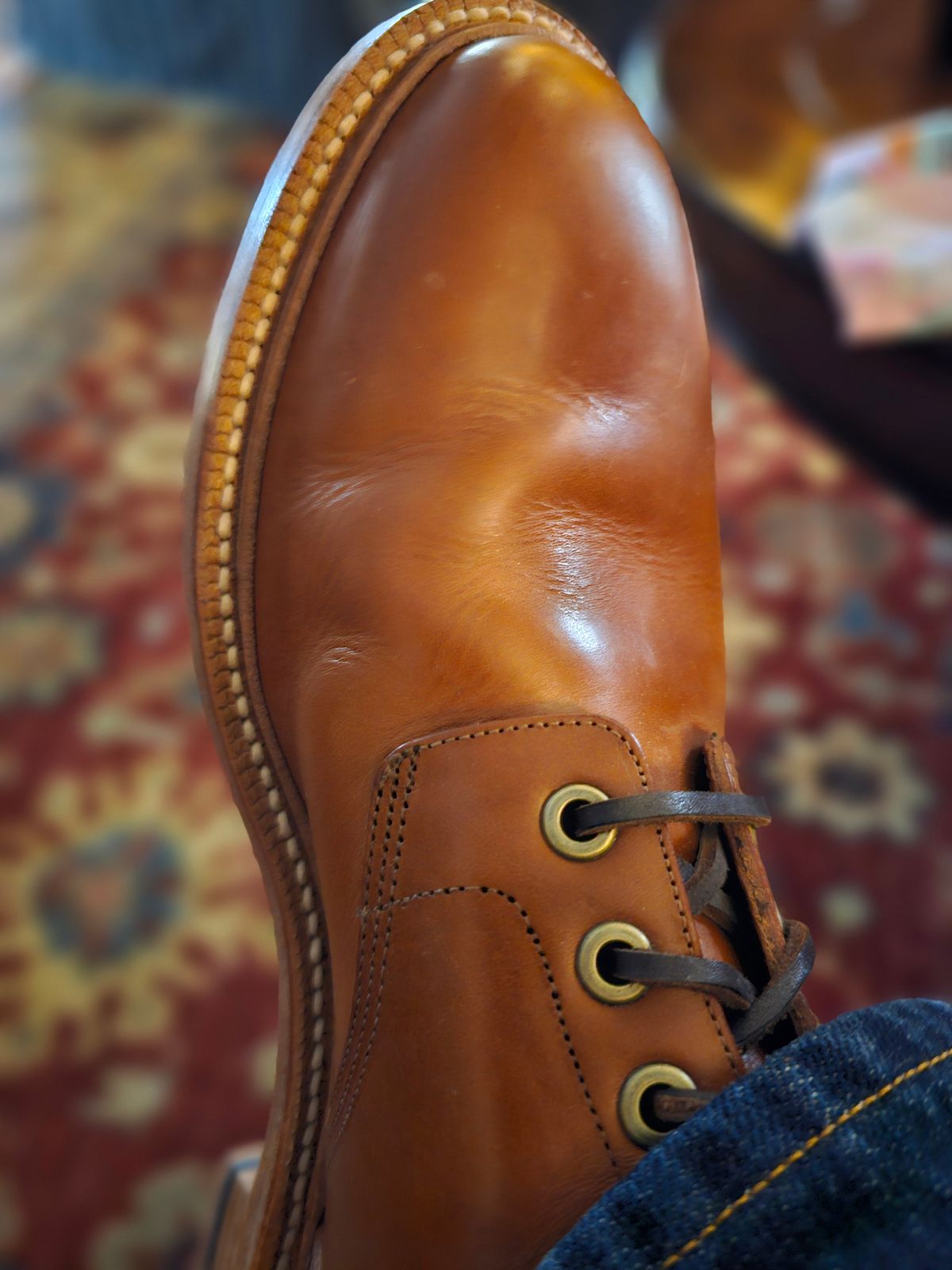 Photo by redclayGT on January 25, 2025 of the Grant Stone Diesel Boot in Badalassi Carlo Saddle Tan Minerva.