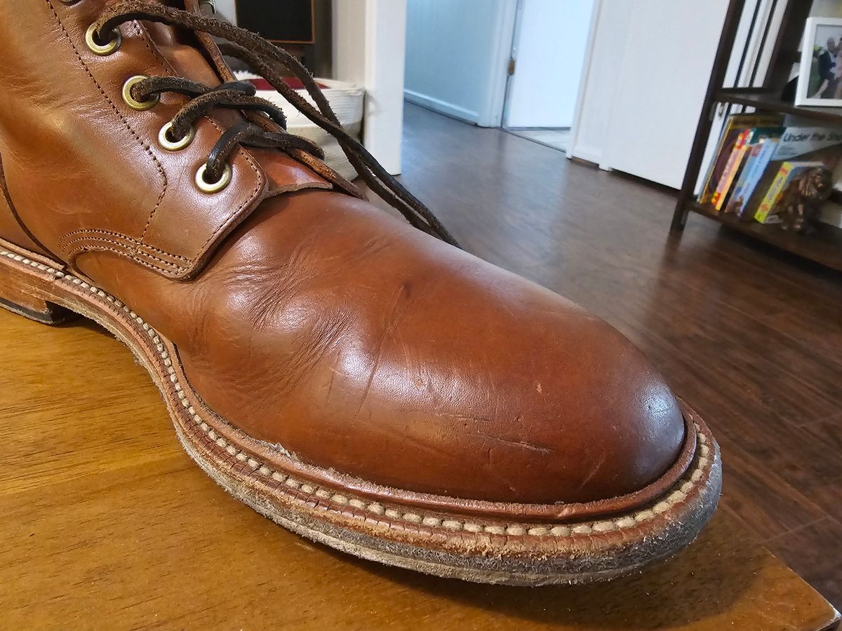 Photo by redclayGT on May 1, 2025 of the Grant Stone Diesel Boot in Badalassi Carlo Saddle Tan Minerva.