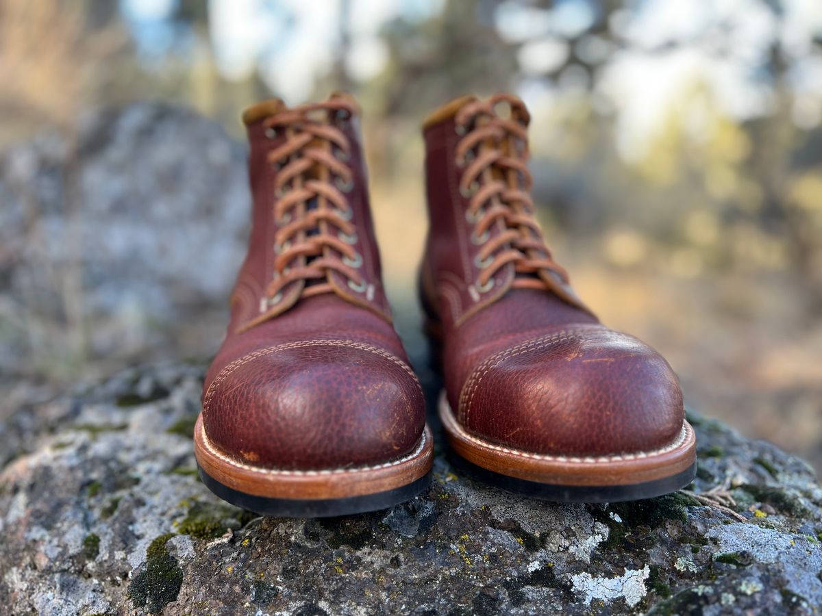 Photo by TelemarkTumalo on November 3, 2025 of the Kustom Kraft Model 1 in Kobel Russet Harness.