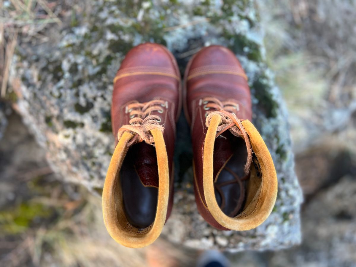 Photo by TelemarkTumalo on November 3, 2025 of the Kustom Kraft Model 1 in Kobel Russet Harness.