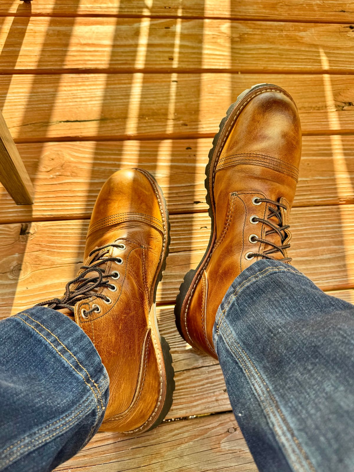 Photo by Steve_akaPaTinaTurner_ on September 1, 2025 of the Red Wing Iron Ranger 4556 in Antique Brown “Cactus” Leather.