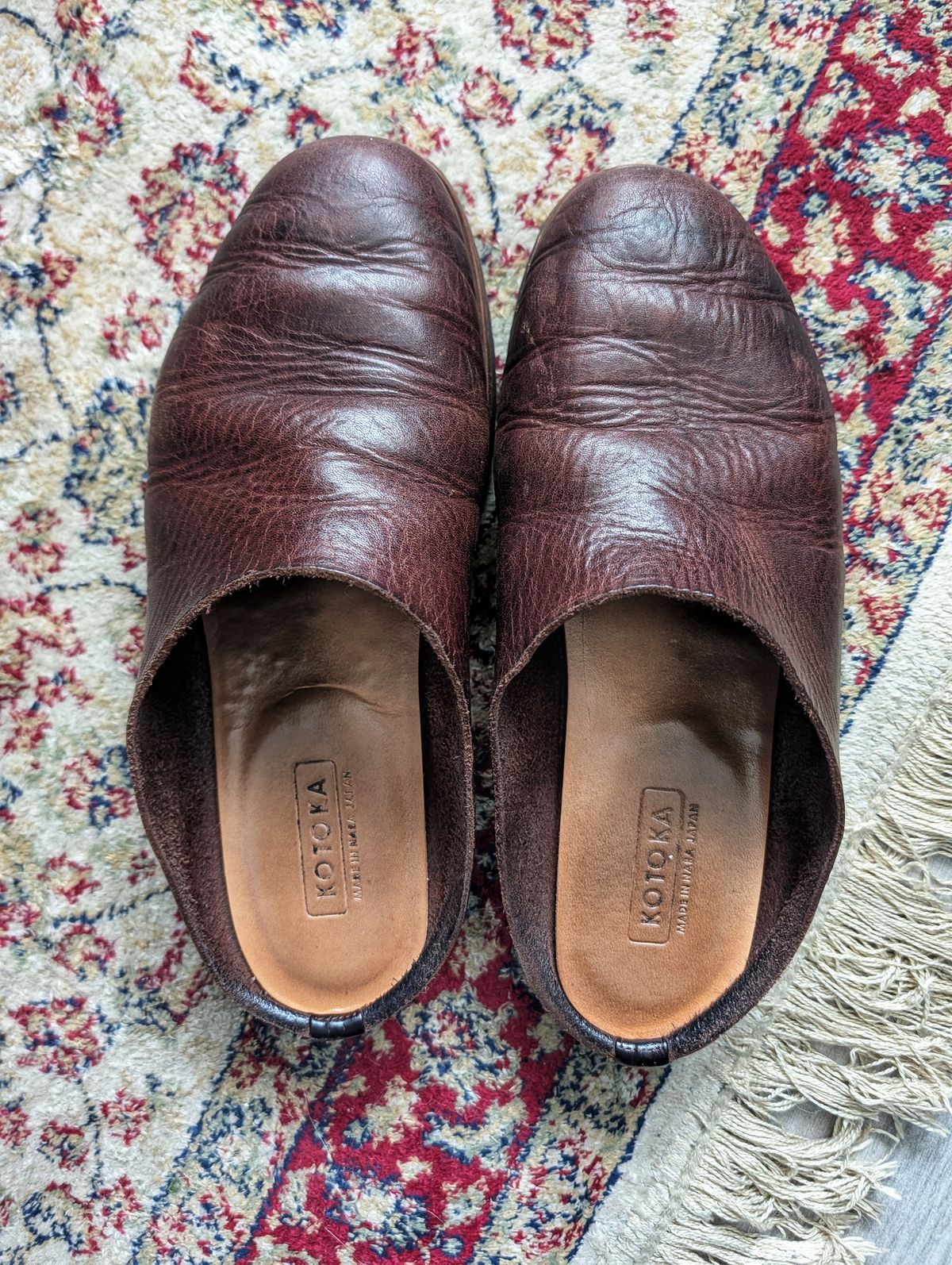 Photo by gilad on December 21, 2025 of the Kotoka Mahoroba Clogs in Tatsuno Waxed Leather.