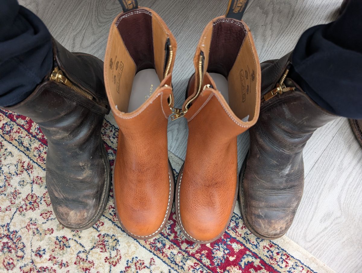 Photo by gilad on May 31, 2025 of the Rolling Dub Trio Casper Boot in Brown Vaccetta.