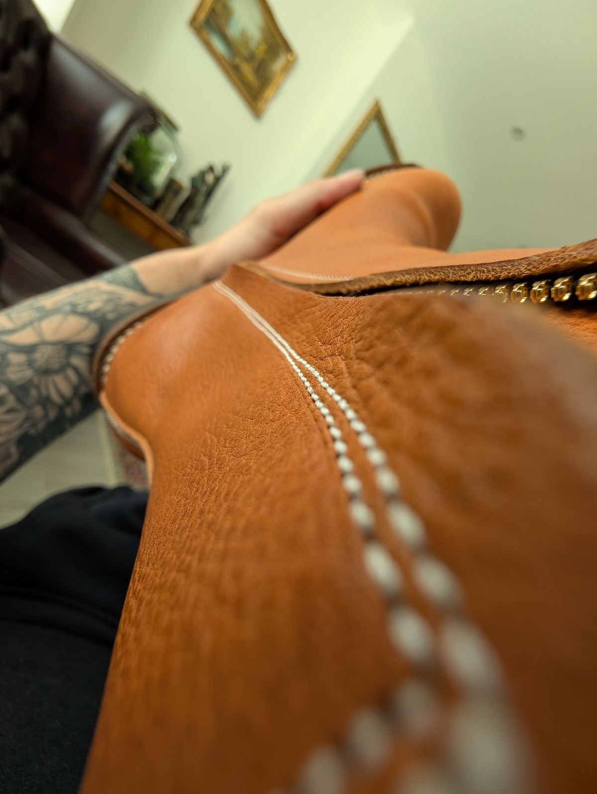 Photo by gilad on May 31, 2025 of the Rolling Dub Trio Casper Boot in Brown Vaccetta.