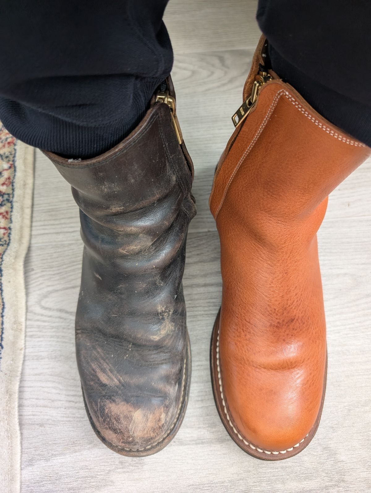 Photo by gilad on May 31, 2025 of the Rolling Dub Trio Casper Boot in Brown Vaccetta.