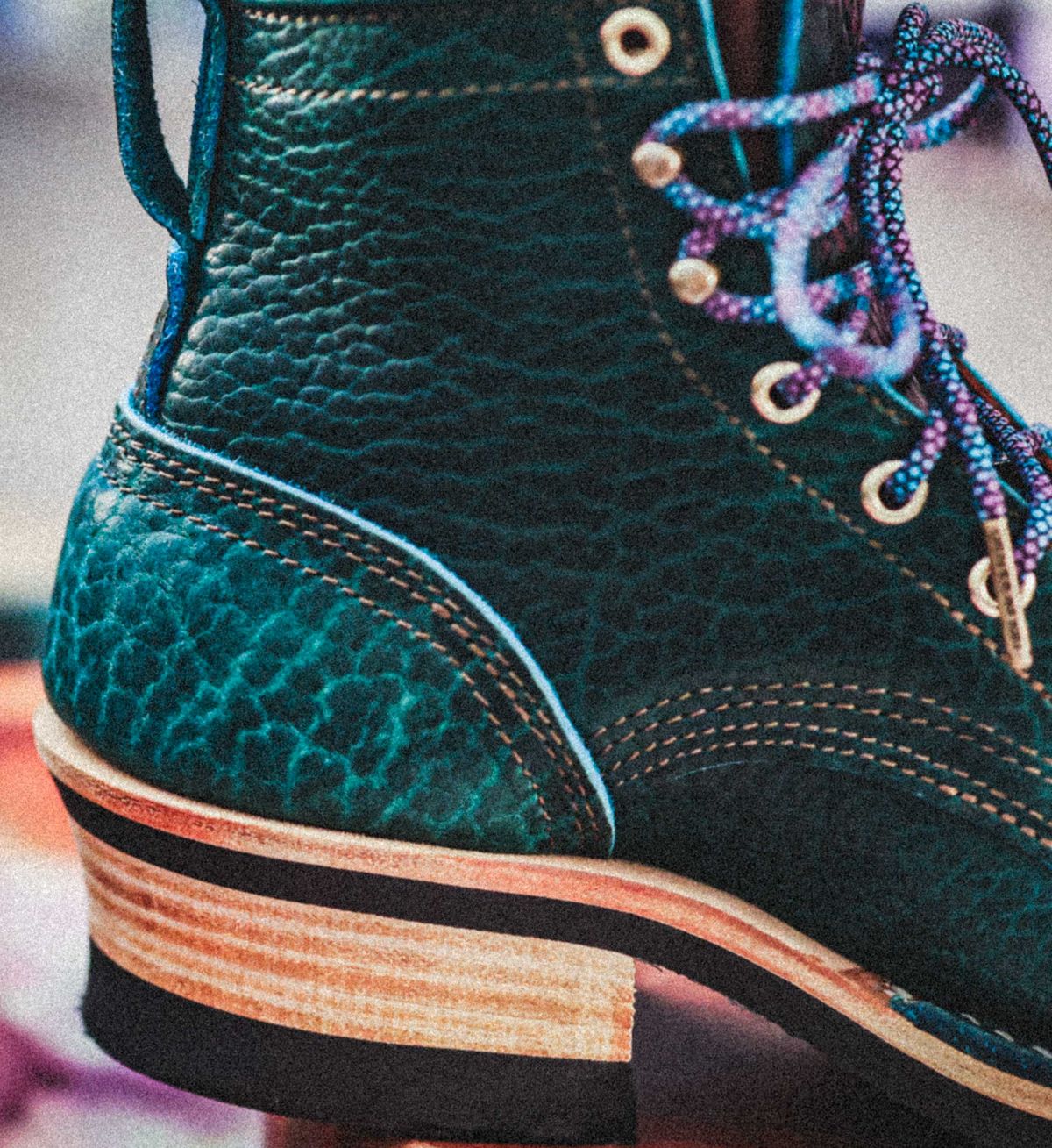 Photo by Dewanna.Wanga on October 1, 2025 of the Nicks Sample Sale MTO in Nicks / Law Tanning Turquoise Smooth Shrunken Bison.