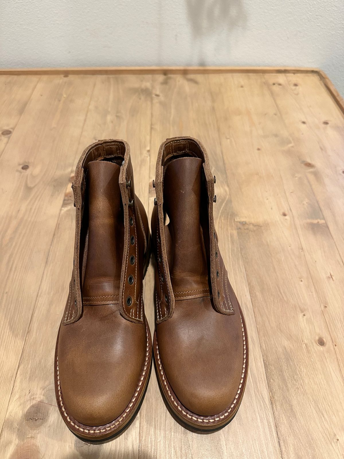 Photo by patrick_teana on November 6, 2024 of the Truman Plain Toe Boot in Sesame Double Shot.