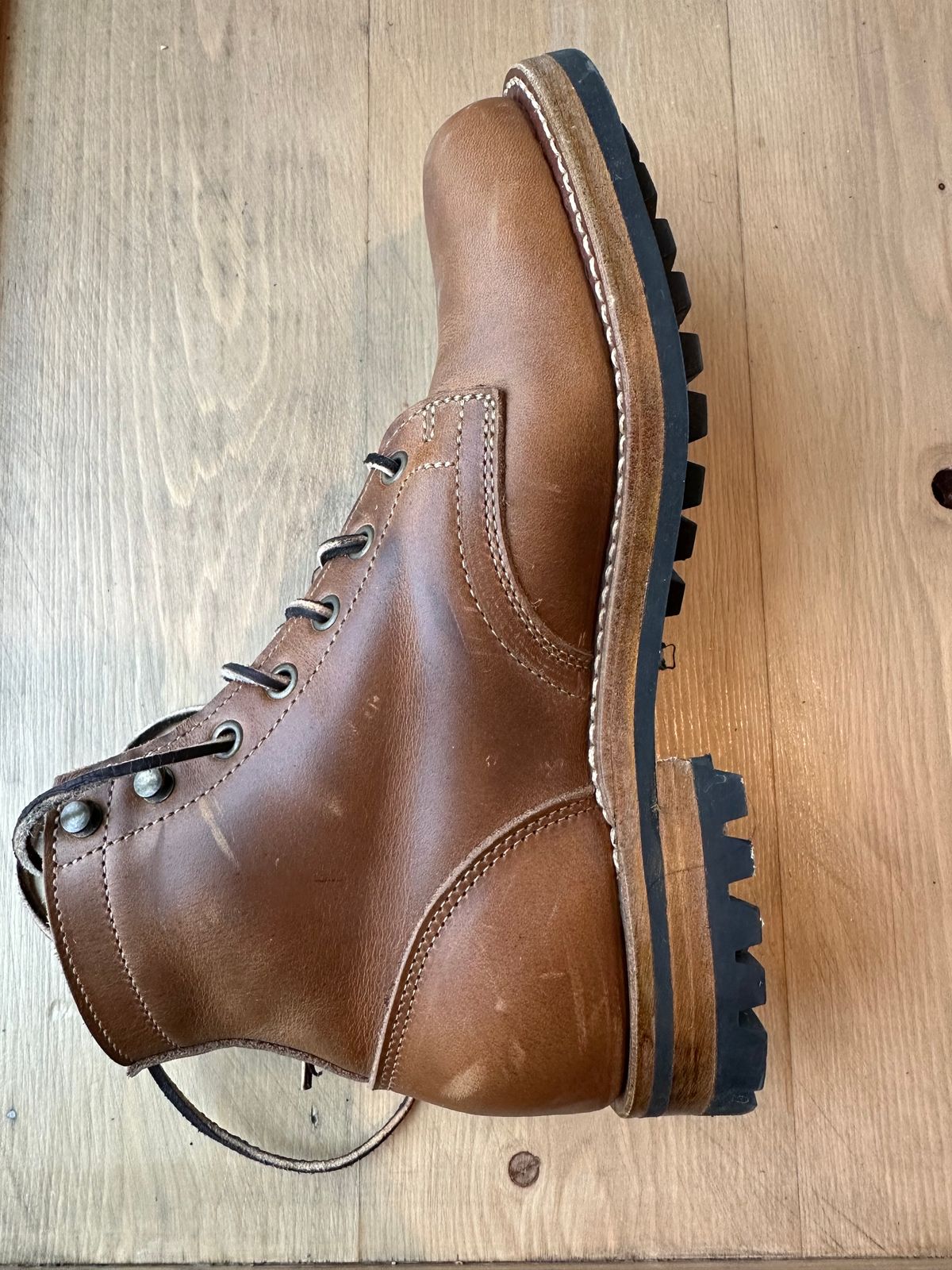 Photo by patrick_teana on November 11, 2024 of the Truman Plain Toe Boot in Sesame Double Shot.