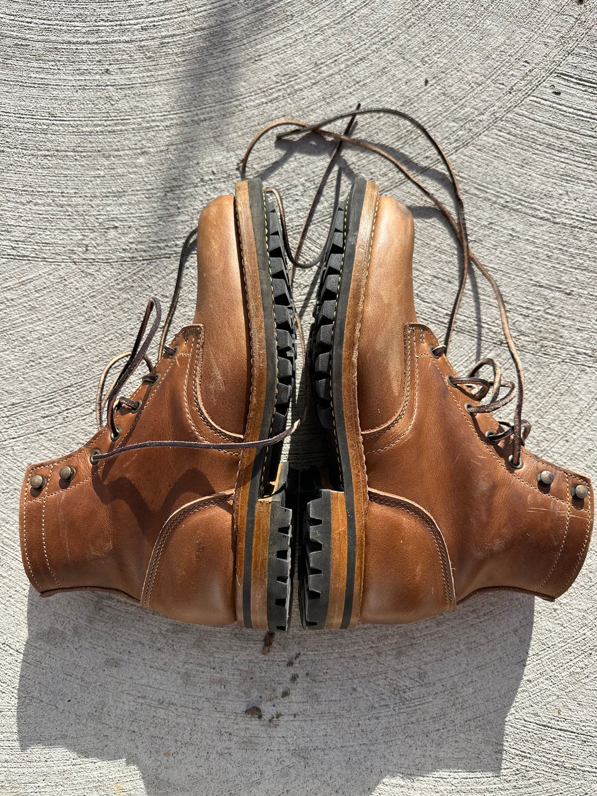 Photo by patrick_teana on November 14, 2024 of the Truman Plain Toe Boot in Sesame Double Shot.