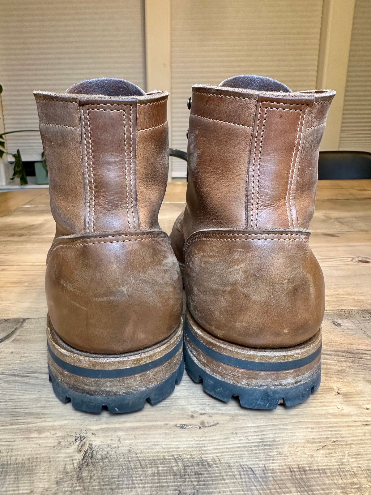 Photo by patrick_teana on January 3, 2025 of the Truman Plain Toe Boot in Sesame Double Shot.