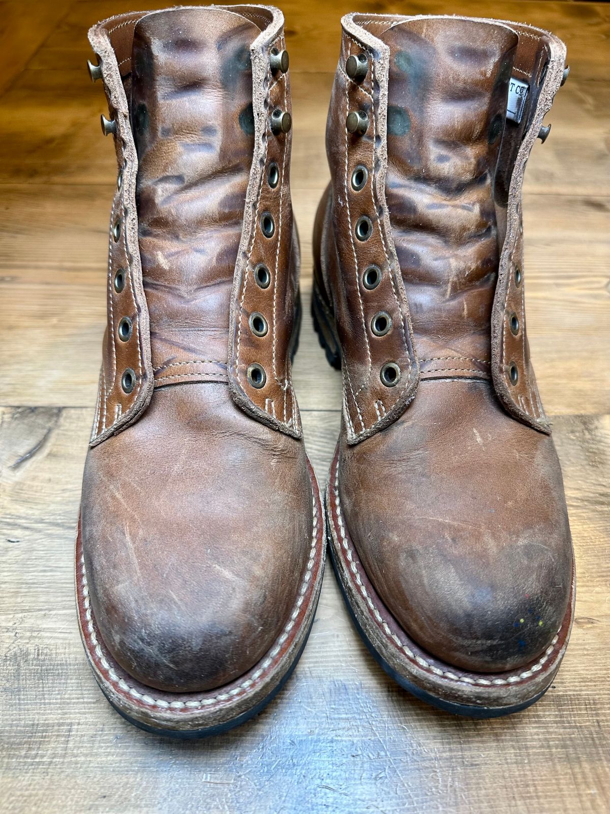Photo by patrick_teana on January 3, 2025 of the Truman Plain Toe Boot in Sesame Double Shot.