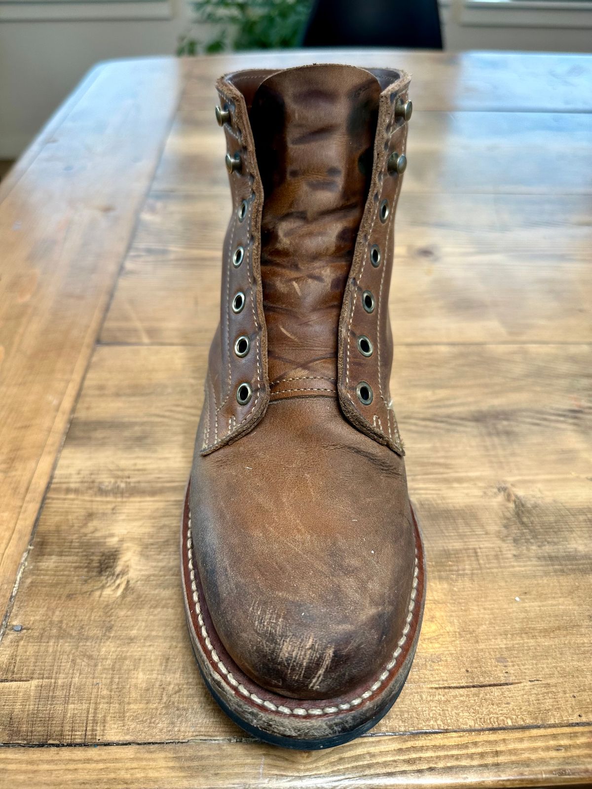 Photo by patrick_teana on February 5, 2025 of the Truman Plain Toe Boot in Sesame Double Shot.