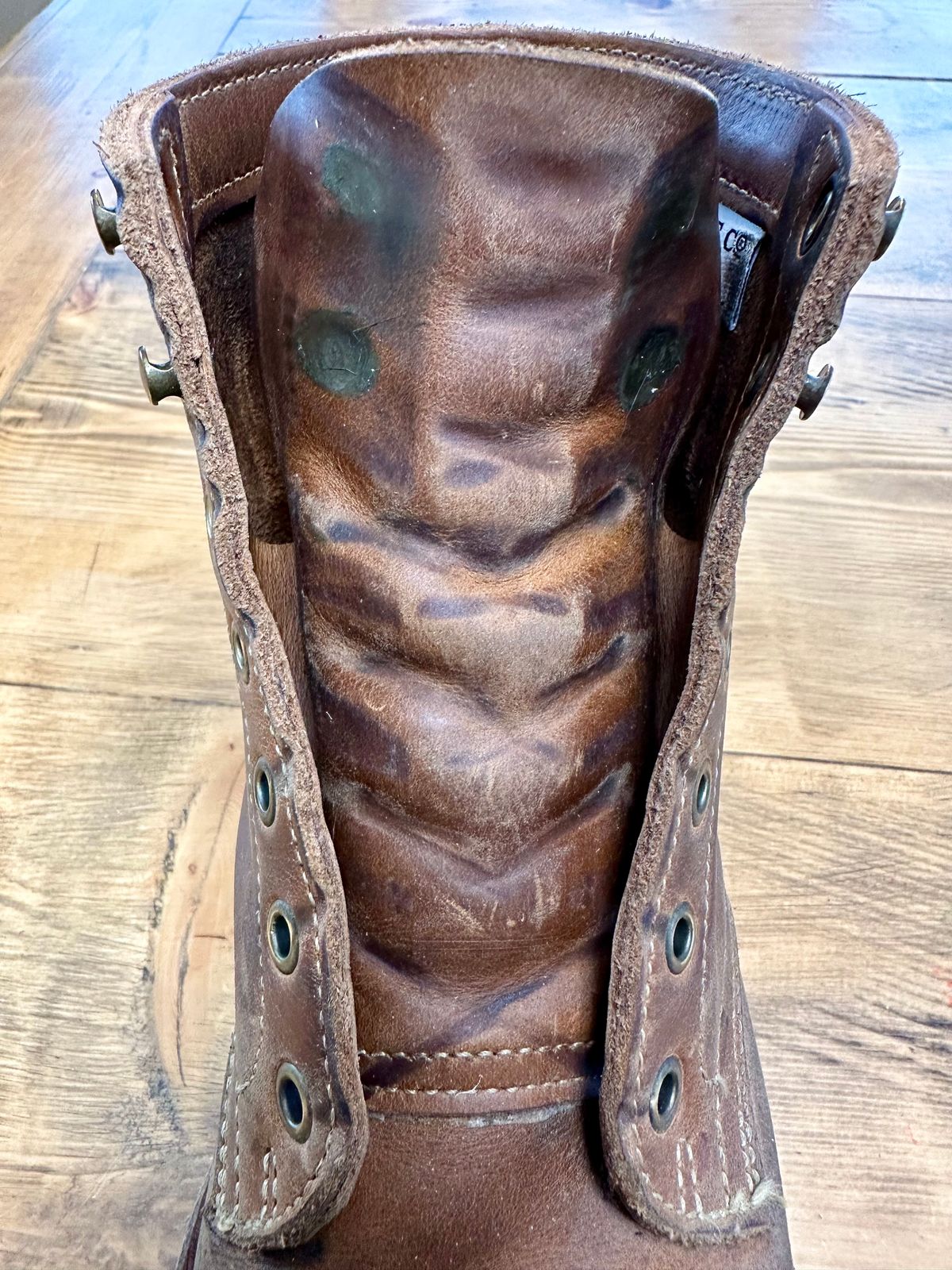 Photo by patrick_teana on February 5, 2025 of the Truman Plain Toe Boot in Sesame Double Shot.