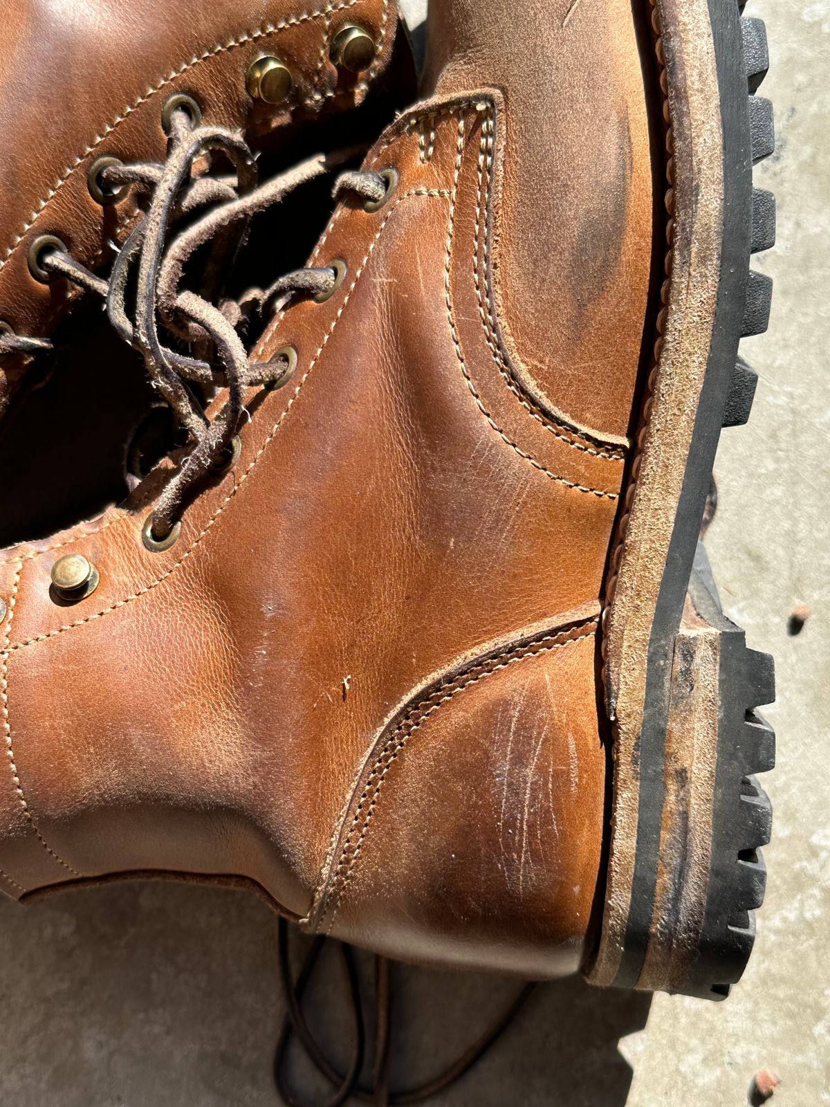 Photo by patrick_teana on February 26, 2025 of the Truman Plain Toe Boot in Sesame Double Shot.