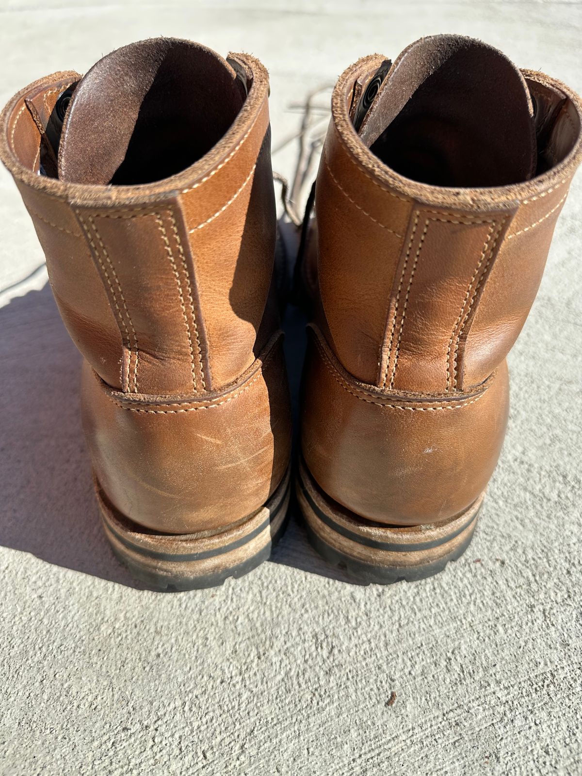 Photo by patrick_teana on February 26, 2025 of the Truman Plain Toe Boot in Sesame Double Shot.