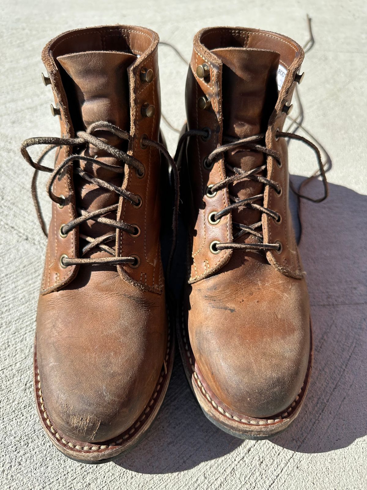 Photo by patrick_teana on February 26, 2025 of the Truman Plain Toe Boot in Sesame Double Shot.