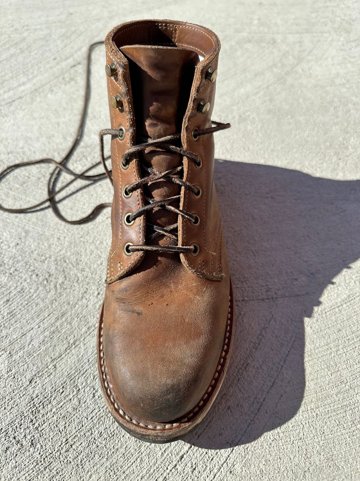 Photo by patrick_teana on February 26, 2025 of the Truman Plain Toe Boot in Sesame Double Shot.