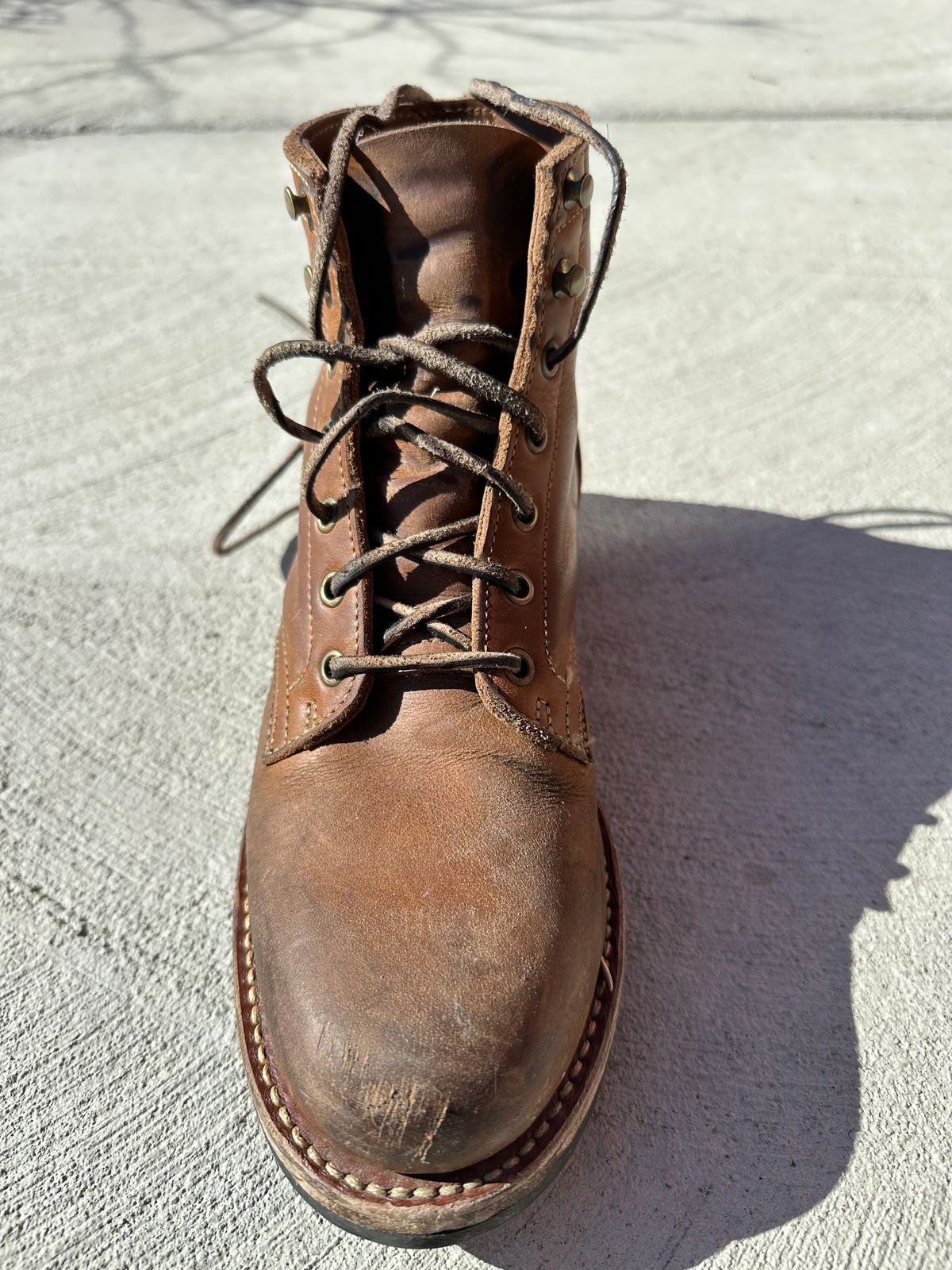 Photo by patrick_teana on February 26, 2025 of the Truman Plain Toe Boot in Sesame Double Shot.