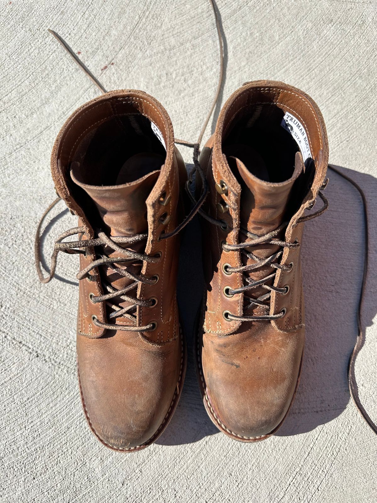 Photo by patrick_teana on February 26, 2025 of the Truman Plain Toe Boot in Sesame Double Shot.