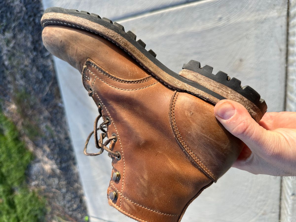 Photo by patrick_teana on March 28, 2025 of the Truman Plain Toe Boot in Sesame Double Shot.