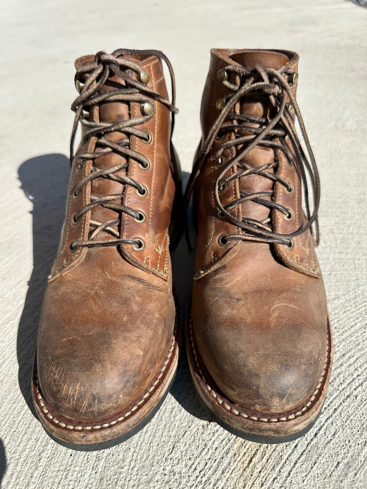 Photo by patrick_teana on April 4, 2025 of the Truman Plain Toe Boot in Sesame Double Shot.