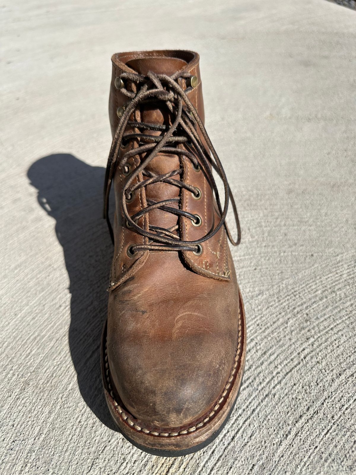 Photo by patrick_teana on April 4, 2025 of the Truman Plain Toe Boot in Sesame Double Shot.