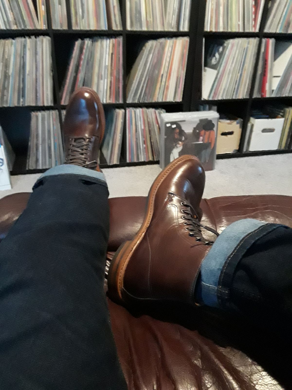 Photo by Natural1 on March 29, 2022 of the Allen Edmonds Higgins Mill in Horween Brown Chromexcel.