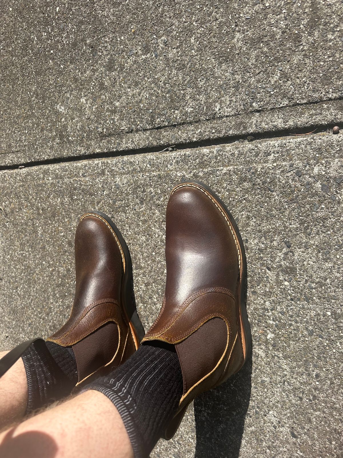 Photo by aussiebootboy on February 12, 2026 of the White's C350 Chelsea in Horween Cinnamon Waxed Flesh.