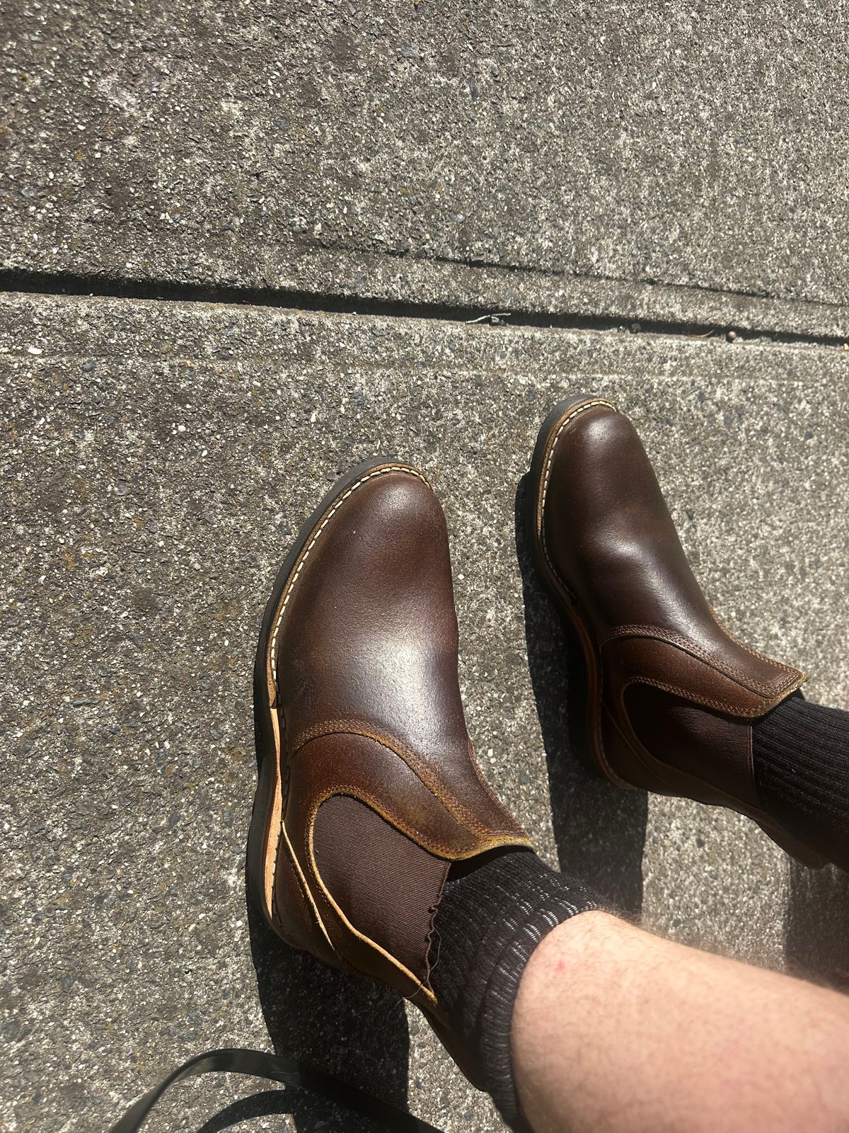 Photo by aussiebootboy on February 12, 2026 of the White's C350 Chelsea in Horween Cinnamon Waxed Flesh.