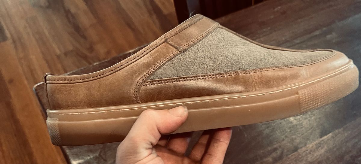 Photo by aussiebootboy on February 5, 2025 of the Goral Goral/ x Rose Anvil Sluggs in Horween Natural Chromexcel.