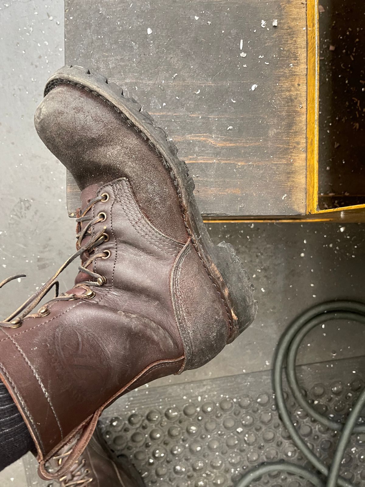 Photo by aussiebootboy on February 4, 2025 of the JK Boots O.T. in Seidel Chocolate Oil Tan Roughout.