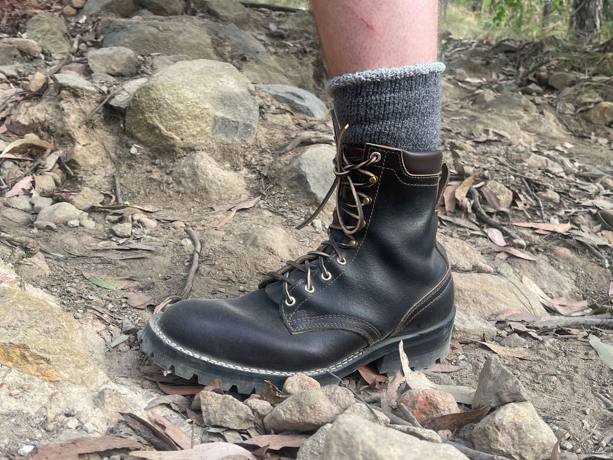 Photo by aussiebootboy on February 14, 2025 of the Nicks X Parkhurst V3 in Horween Brown Waxed Flesh.
