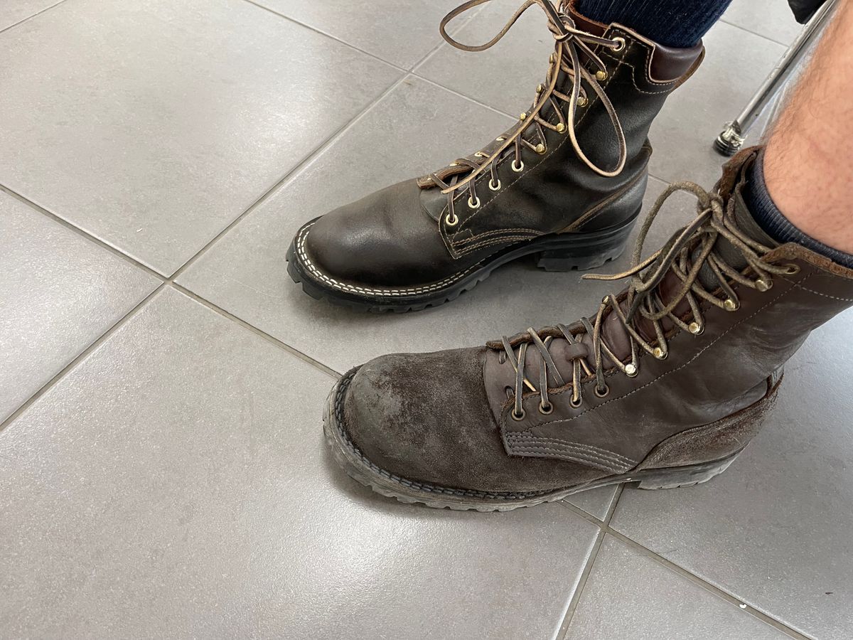 Photo by aussiebootboy on February 20, 2025 of the Nicks X Parkhurst V3 in Horween Brown Waxed Flesh.