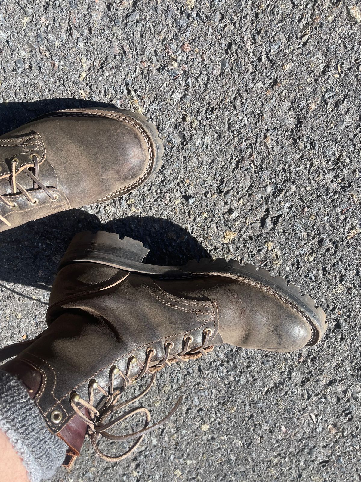 Photo by aussiebootboy on February 28, 2025 of the Nicks X Parkhurst V3 in Horween Brown Waxed Flesh.