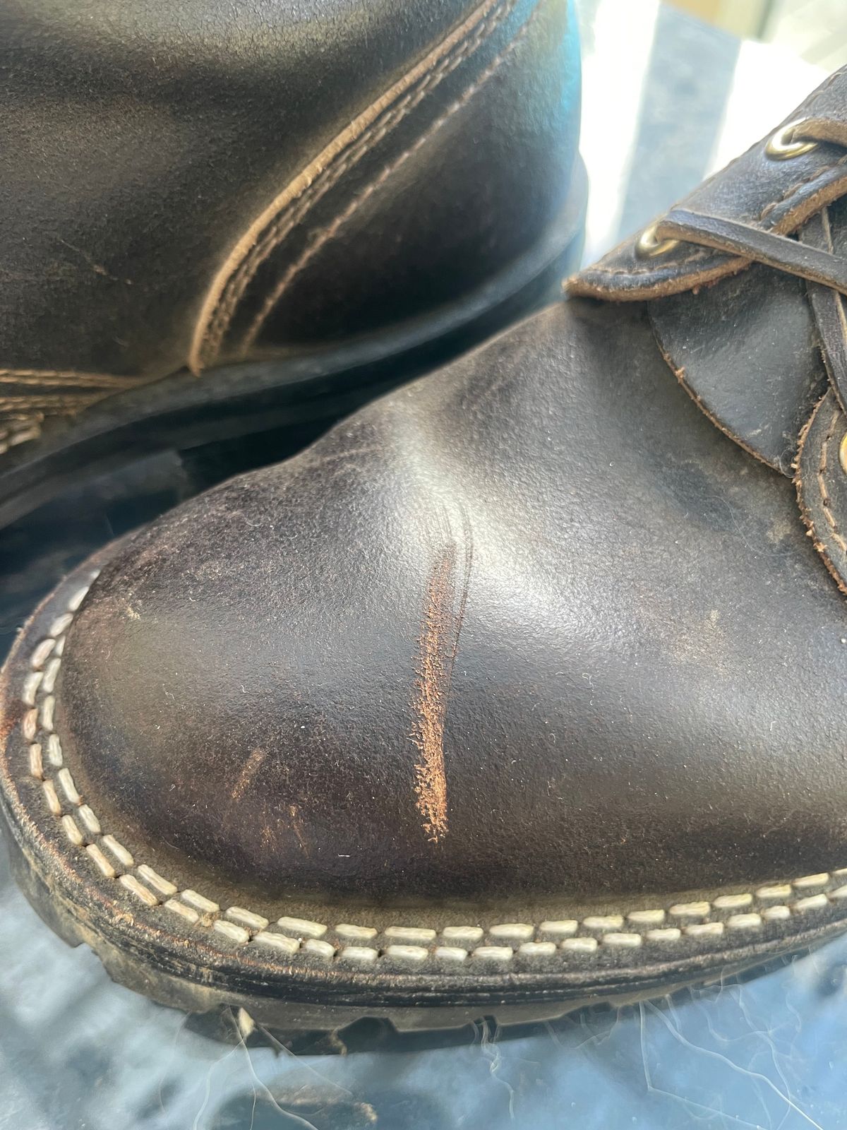 Photo by aussiebootboy on March 22, 2025 of the Nicks X Parkhurst V3 in Horween Brown Waxed Flesh.
