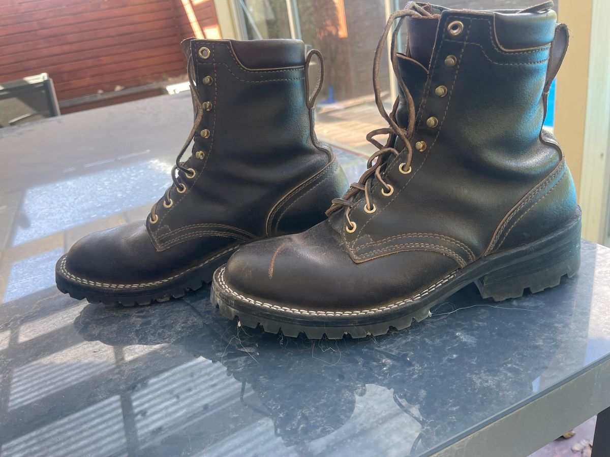 Photo by aussiebootboy on March 22, 2025 of the Nicks X Parkhurst V3 in Horween Brown Waxed Flesh.